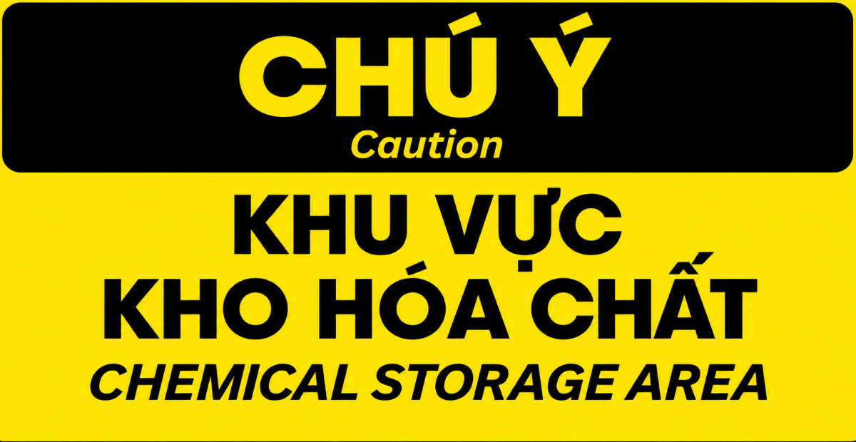 Biển cảnh báo kho chứa hóa chất